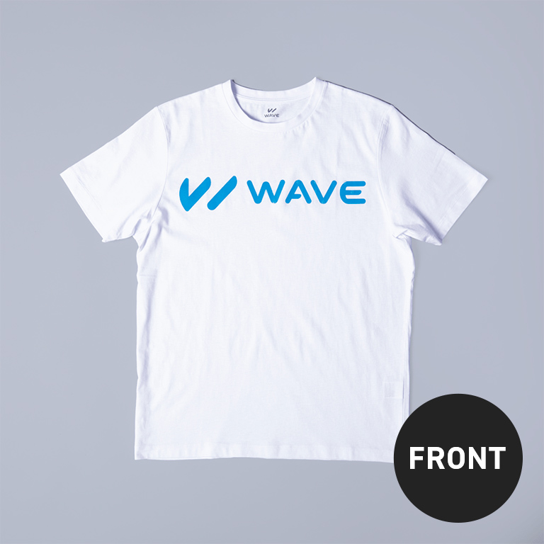 WAVEロゴ 点字モチーフ チャリティ Tシャツ WHITE