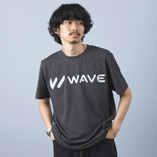 WAVEロゴ 点字モチーフ チャリティ Tシャツ GRAY Lサイズ